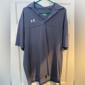 Under Armour Blue and Grey Striped Polo